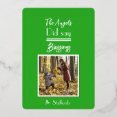 Holly Green Joyoux Weihnachten Foto Weihnachtskart Folieneinladung (Rückseite)