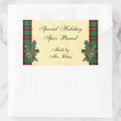 Holly Green Red Kariert Holiday Backaufkleber Rechteckiger Aufkleber (Tasche)