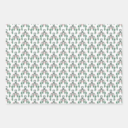 Holly Greenery Patterns Christmas Gifts Geschenkpapier Set (Vorderseite)