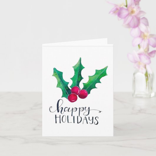 Holly Happy Holidays FOLD-Karte Karte (Orchidee)