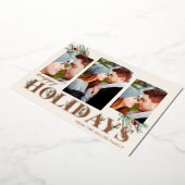 Holly Happy Holidays Holiday Foto Collage Folien Feiertagskarte (Gedreht)