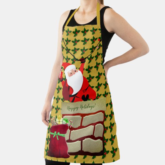 Holly Happy Holidays Santa Fun Schürze (InSitu)