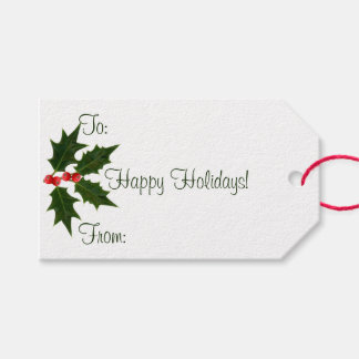 Holly Happy Holidays Tags Umschließungen Geschenkanhänger