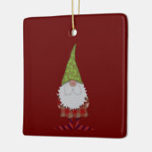 Holly Hatted Christmas Gnome Keramikornament (Links)