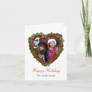 Holly Heart Holiday Card Karte