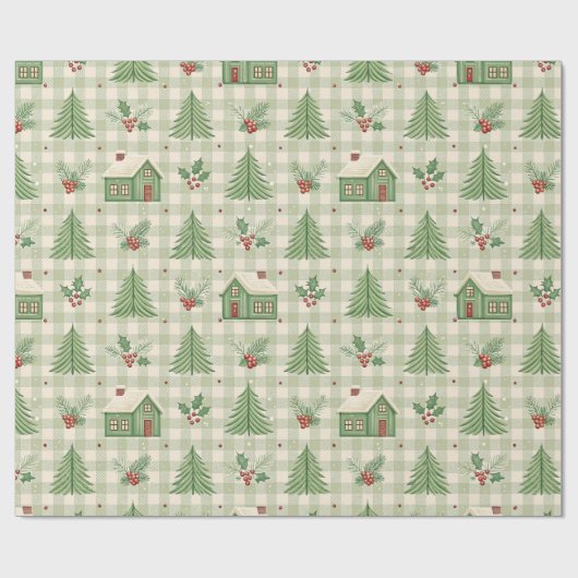 Holly Hearth Christmas Geschenkpapier (Flach)