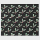 Holly Holiday Festive Chic Geschenkpapier (Flach)