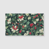 Holly Holiday Pattern Magnetkarte (Vorderseite)