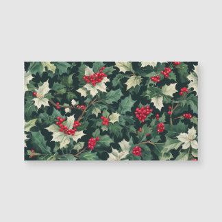 Holly Holiday Pattern Magnetkarte