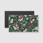 Holly Holiday Pattern Magnetkarte (Vorne/Hinten)