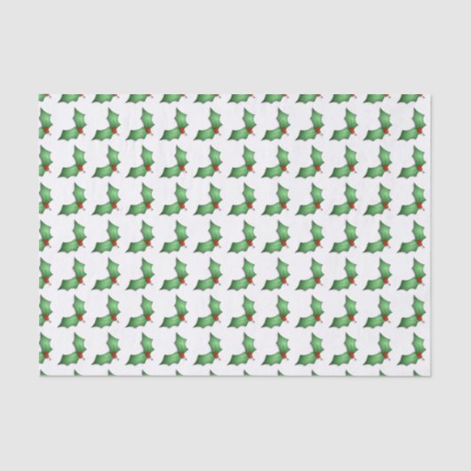 Holly Holiday Tissue Paper Seidenpapier (Vorderseite)