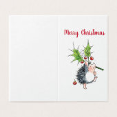 Holly Igel Weihnachtskarte (Außenseite Aufgefaltet)