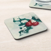 Holly in Snow Getränkeuntersetzer (Linke Seite)