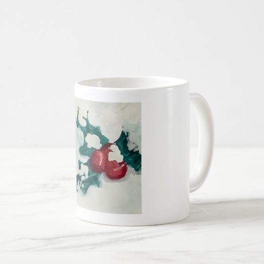 Holly in Snow Kaffeetasse (VorderseiteRechts)
