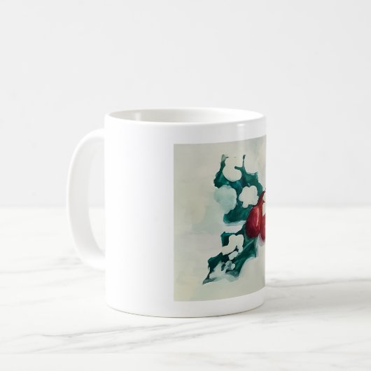 Holly in Snow Kaffeetasse (Vorderseite Links)