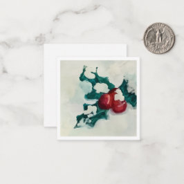 Holly in Snow Mitteilungskarte