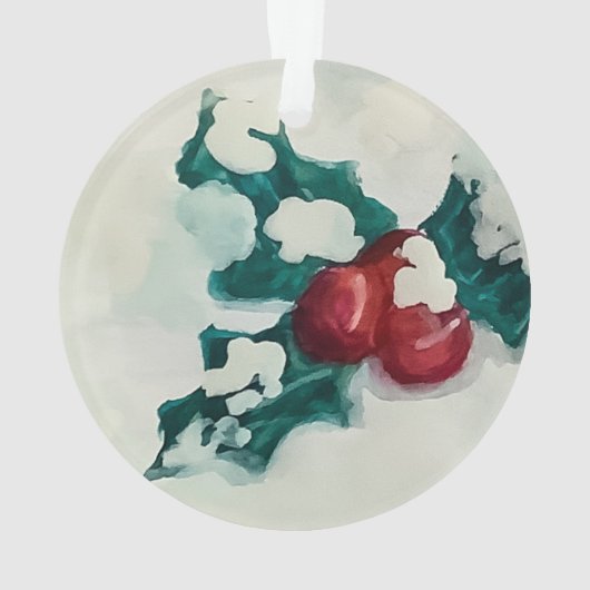 Holly in Snow Ornament (Rückseite)