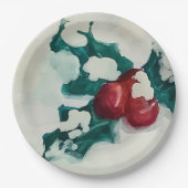 Holly in Snow Pappteller (Vorderseite)