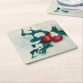 Holly in Snow Rechteckiger Pappuntersetzer (angewinkelt)