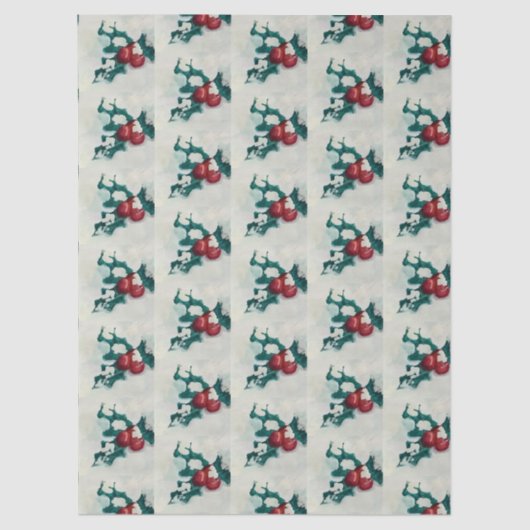 Holly in Snow Seidenpapier (Vorderseite)