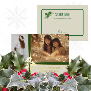 Holly & Ivy Grüne Bandfolie Feiertags-Briefkarte Folien Feiertagskarte