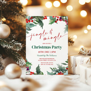Holly Jingle und Mingle Weihnachtsfeier Einladung