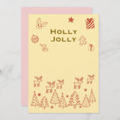 『Holly Jolly』トナカイのかわいいクリスマスカード♡ Feiertagskarte (Vorne/Hinten)