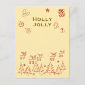 『Holly Jolly』トナカイのかわいいクリスマスカード♡ Feiertagspostkarte (Vorderseite)