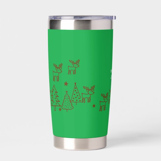 『Holly Jolly』トナカイのかわいいクリスマス♡ Thermobecher (Links)