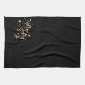 Holly Jolly AF | Shiny Gold Imitate Fotolage Scrip Geschirrtuch (Horizontal)