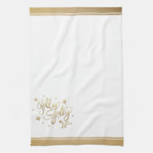 Holly Jolly AF | Shiny Gold Imitate Fotolage Scrip Geschirrtuch (Vertikal)