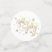 Holly Jolly AF | Shiny Gold Imitate Fotolage Scrip Konfetti (Klein Vorderseite)