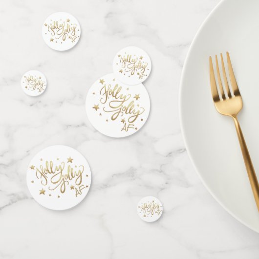 Holly Jolly AF | Shiny Gold Imitate Fotolage Scrip Konfetti (Gruppe)