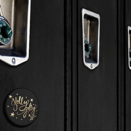 Holly Jolly AF | Shiny Gold Imitate Fotolage Scrip Magnet