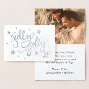 Holly Jolly AF Shiny Silver Imitats Foil Foto Folienkarte