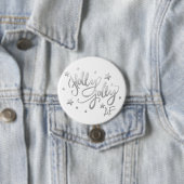 Holly Jolly AF | Shiny Silver Imitats Foil Script Button (Beispiel)