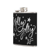 Holly Jolly AF | Shiny Silver Imitats Foil Script Flachmann (Links)