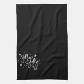 Holly Jolly AF | Shiny Silver Imitats Foil Script Geschirrtuch (Vertikal)