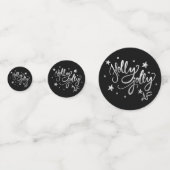 Holly Jolly AF | Shiny Silver Imitats Foil Script Konfetti (Vorderseiten)
