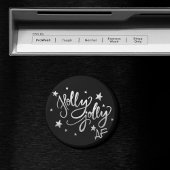 Holly Jolly AF | Shiny Silver Imitats Foil Script Magnet