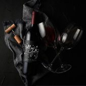 Holly Jolly AF | Shiny Silver Imitats Foil Script Weinetikett