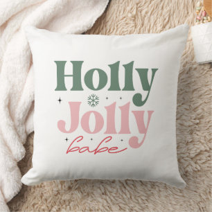 Holly Jolly Babe Festive Christmas Kissen