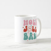 Holly Jolly Babe Retro Christmas Kaffeetasse (VorderseiteRechts)