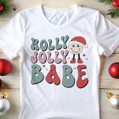 Holly Jolly Babe Retro Funny Christmas Tri-Blend Shirt