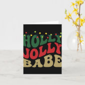 Holly Jolly Babe Retro Groovy Christmas Black T Sh Karte (Gelbe Blume)
