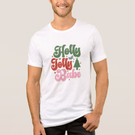 Holly Jolly Babe Retro Groovy Weihnachtsfeiertage Tri-Blend Shirt