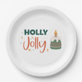 Holly Jolly Candle Pappteller (Vorderseite)