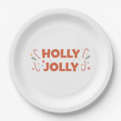 Holly Jolly Candy Canes Pappteller (Vorderseite)
