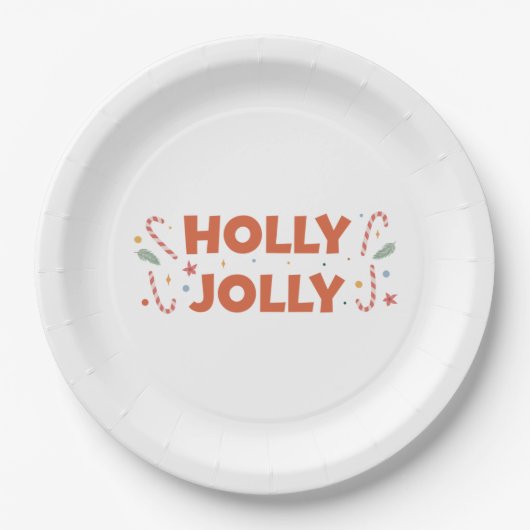 Holly Jolly Candy Canes Pappteller (Vorderseite)