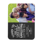 Holly Jolly Chalkboard Typografie Weihnachtsfest F Magnet (Vertikal)